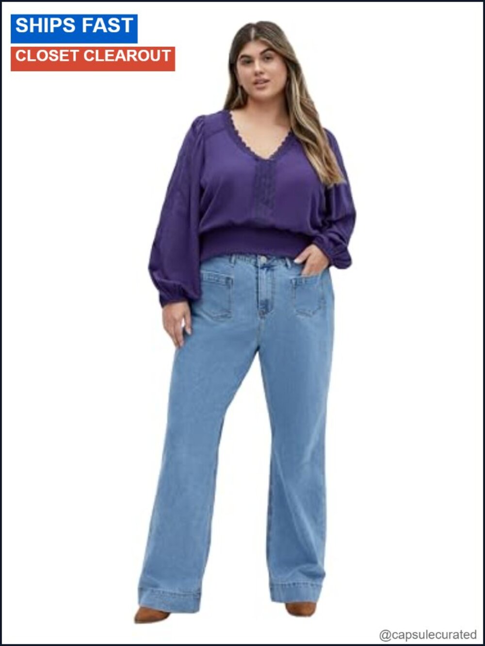 Plus Size Peasant Top V-Neck Long Sleeve Embroidery Boho Blouse
